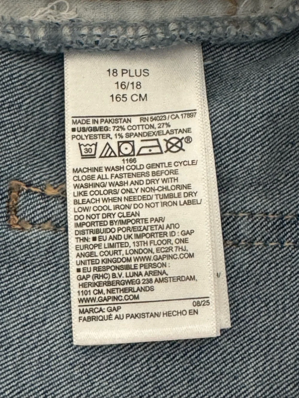 NWT Gap Kids denim cutoff 5 pocket high rise shorts Cotton-Polyester-Spandex